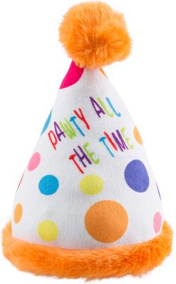 Haute Diggity Dog Party Hat Dog Toy with Squeaker