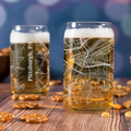 Pittsburgh PA - Street Map - Engraved Beer Can Glass