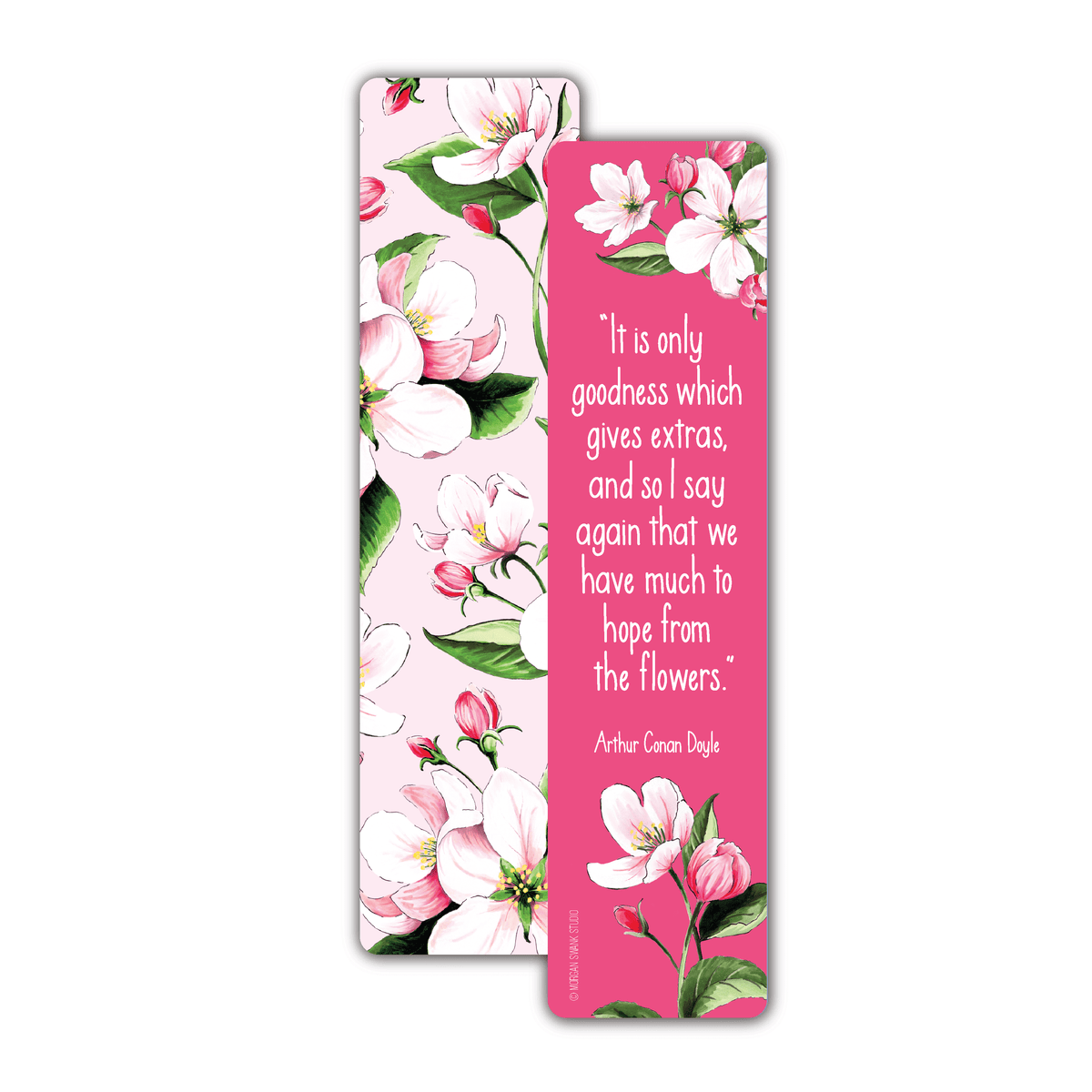 Apple Blossom Bookmark - Author Conan Doyle Quote