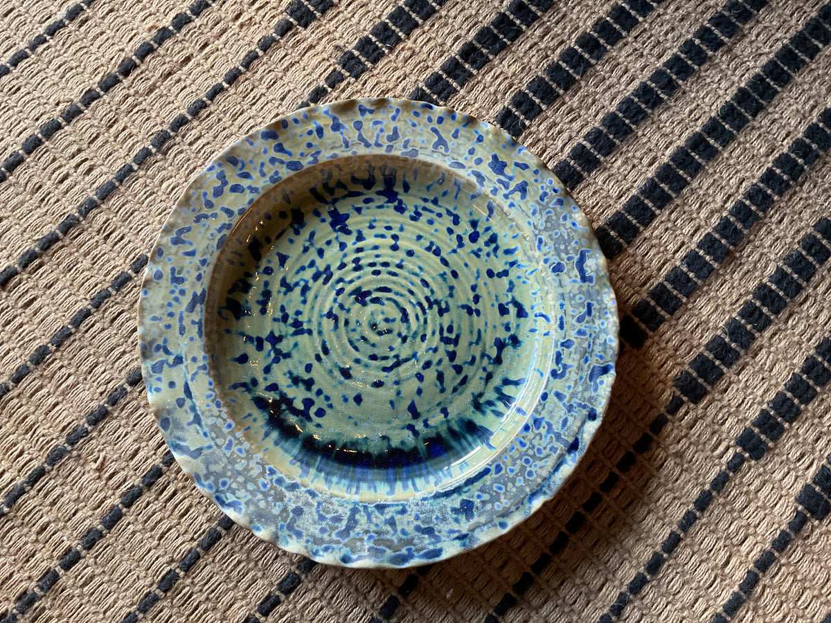Creative Co-op 11-1/4" RD Stoneware Dinner Plate, Blue