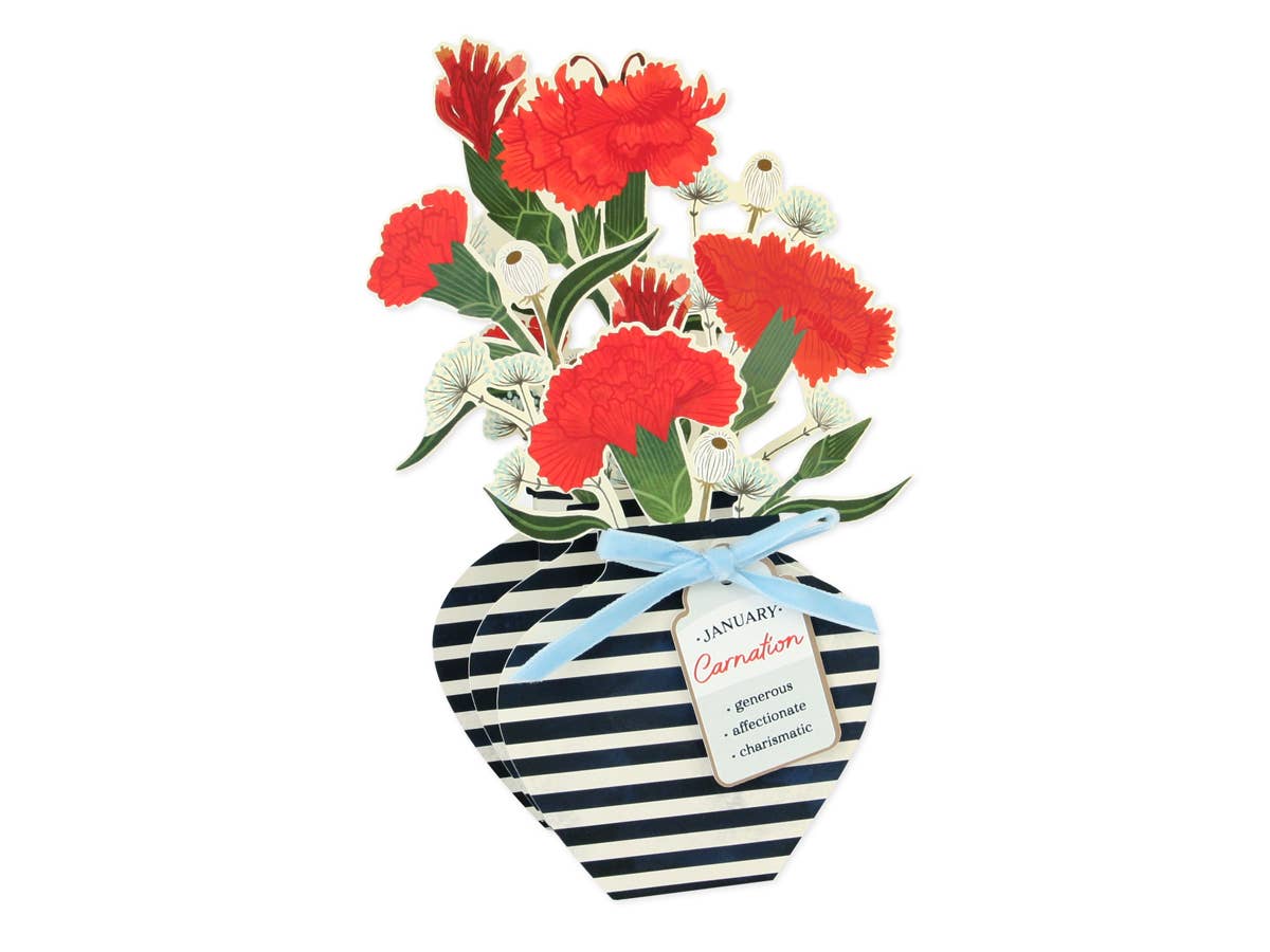January Pop Up Birth Flower Card