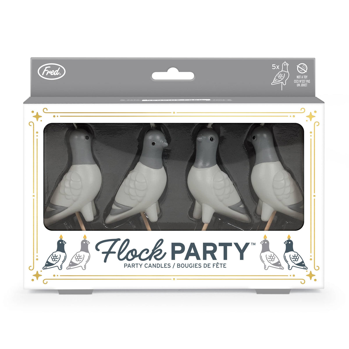 FLOCK PARTY Pigeon Candles - Set of 4