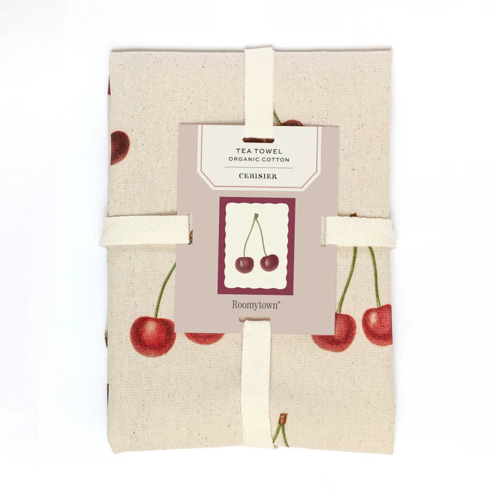 Organic Cotton Tea Towel - Cherries