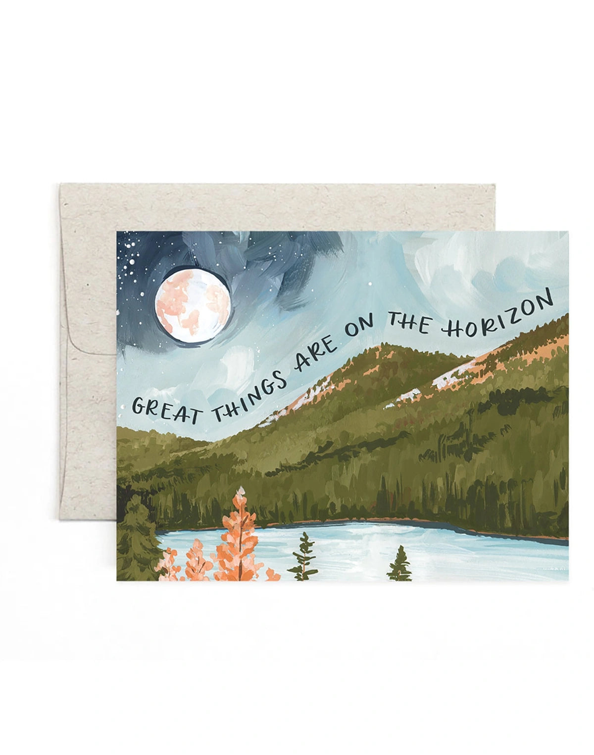 Alpine Moon Horizon Greeting Card