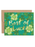 The Best of Luck Shamrock Encouragement Greeting Card