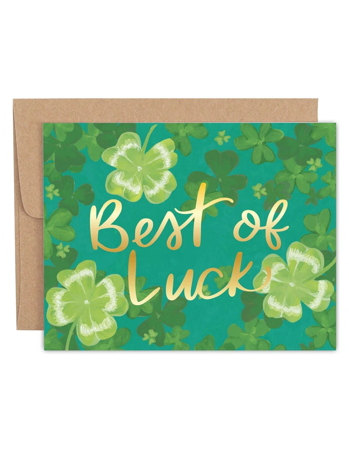 The Best of Luck Shamrock Encouragement Greeting Card