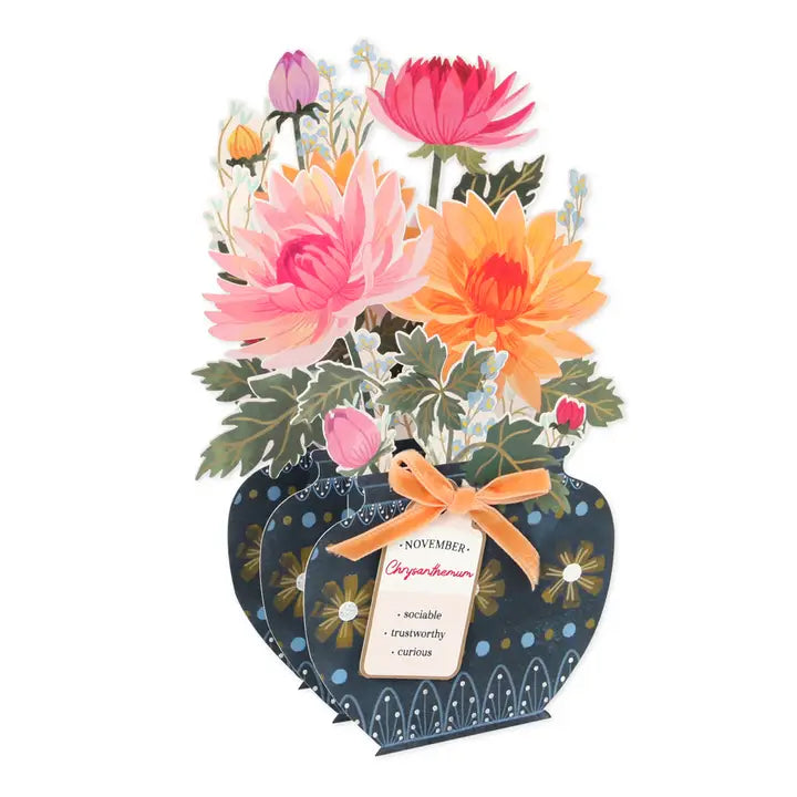 November Pop Up Birth Flower Card