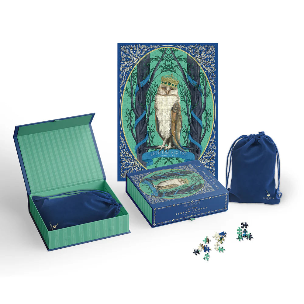 Enchanted Crowned Owl Cameo 500-Piece Puzzle