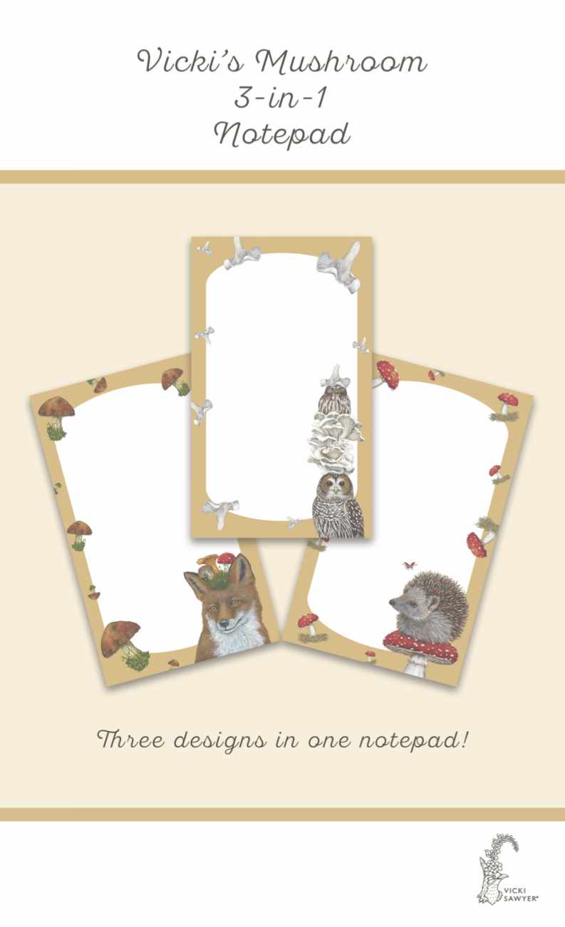 3-in-1 Mushroom Notepad