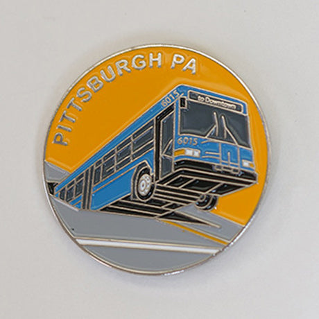 Pewter Pittsburgh Bus Magnet