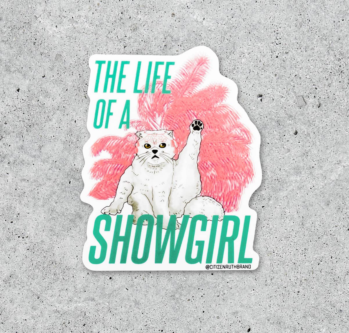 Showgirl Cat Vinyl Sticker