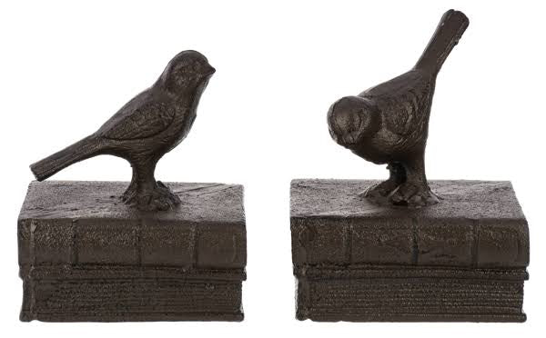 Cast Iron Bird Bookends