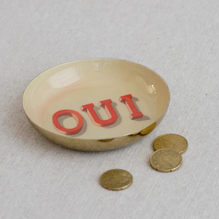 Oui Round Enamel Tray