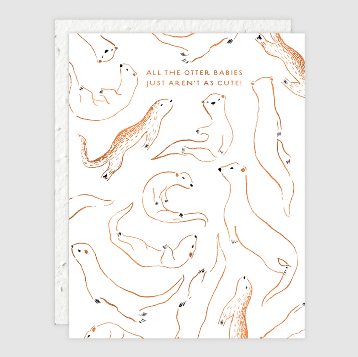 Otters Baby Card (with Plantable Envelope!)