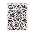 Hand Drawn Black Floral Spiral Top Notebook