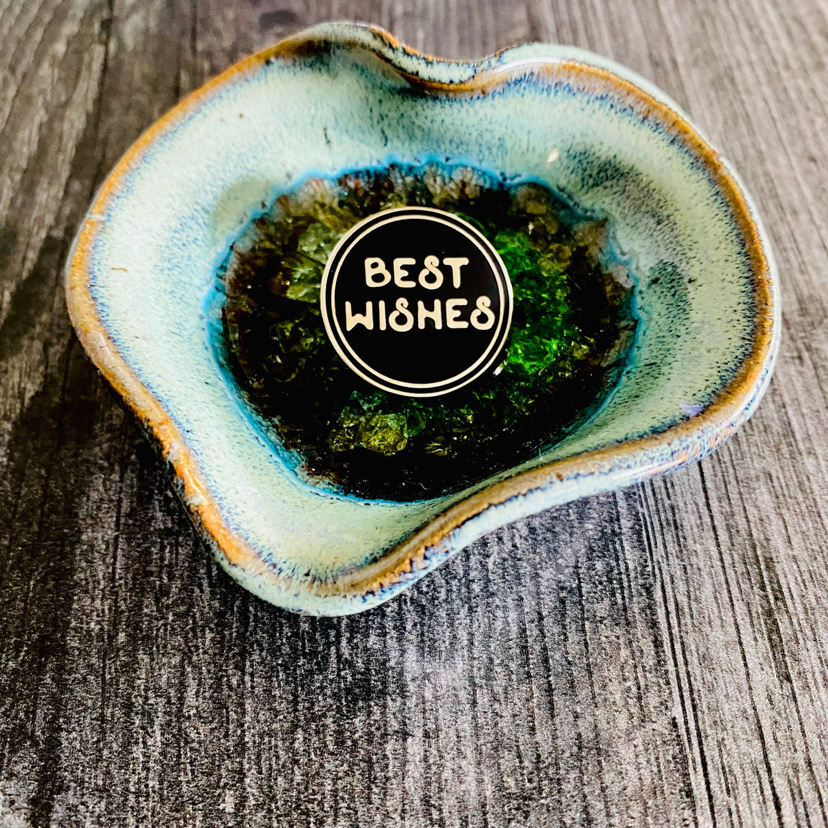 Best Wishes 1” hard Enamel lapel pin