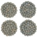 Handmade Felted Wool Grey Coaster (4 pc. set)