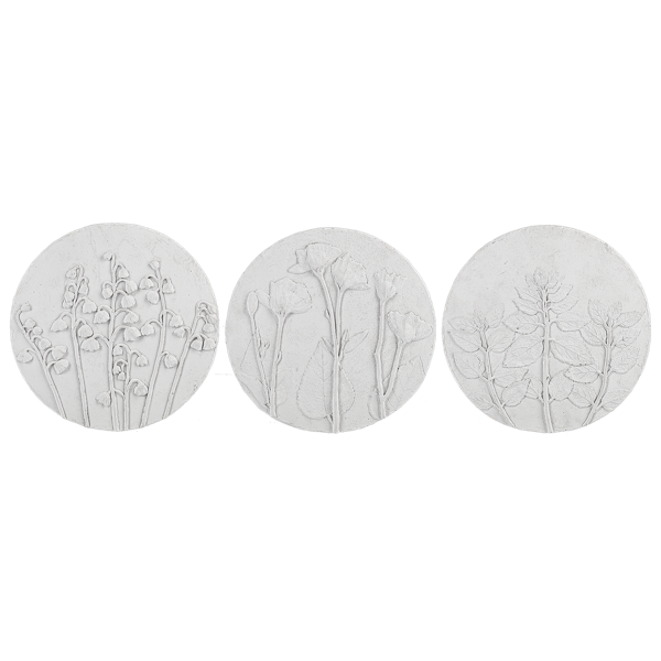 Round Debossed Botanical Wall Decor (Assorted)