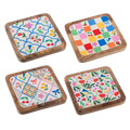 Square Colorful Flower & Patchwork Tidbit Tray (Various)
