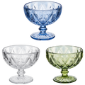 Etched Glass Decorative Pedestal Bowl (Assorted)