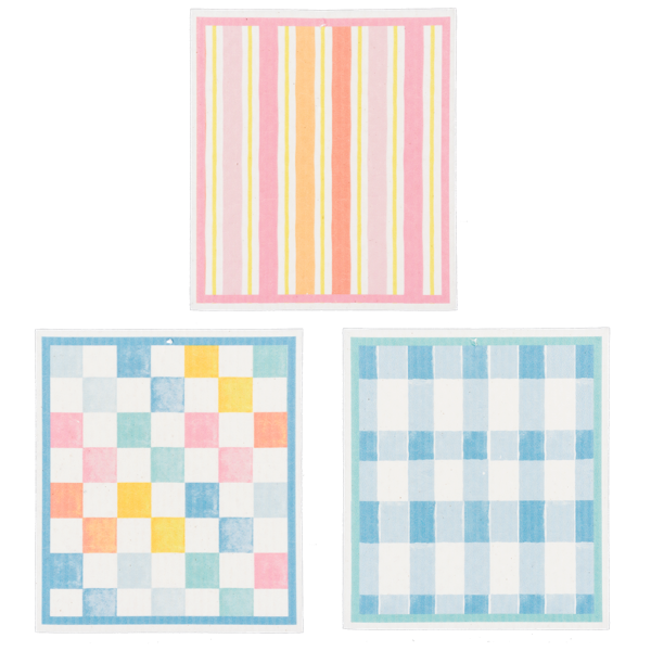 Colorful Check & Stripe Reusable Dish Cloth (Assorted)