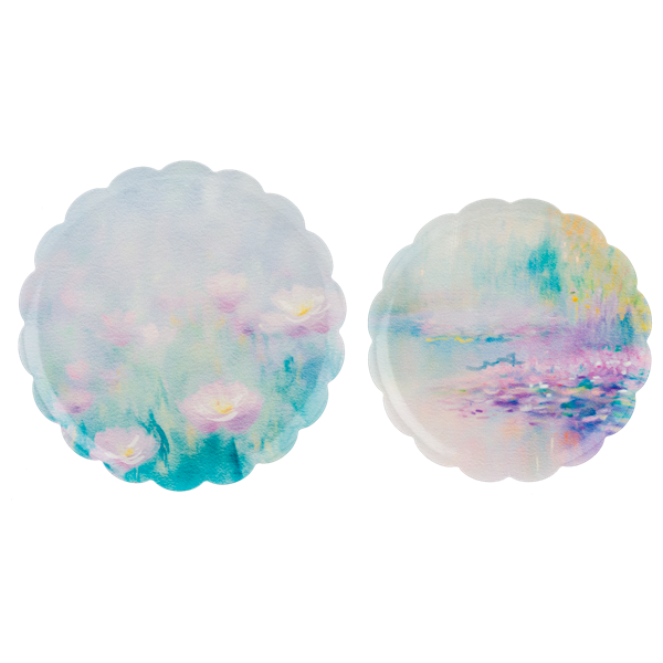 Watercolor Floral Scallop Edge Tray - Large