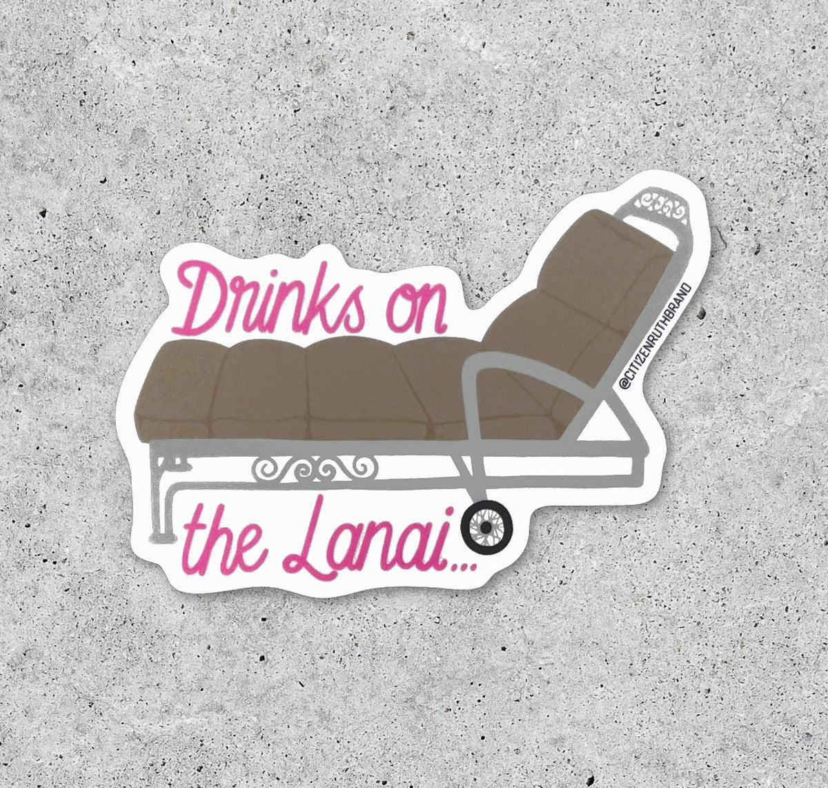 Drinks on the Lanai vinyl sticker