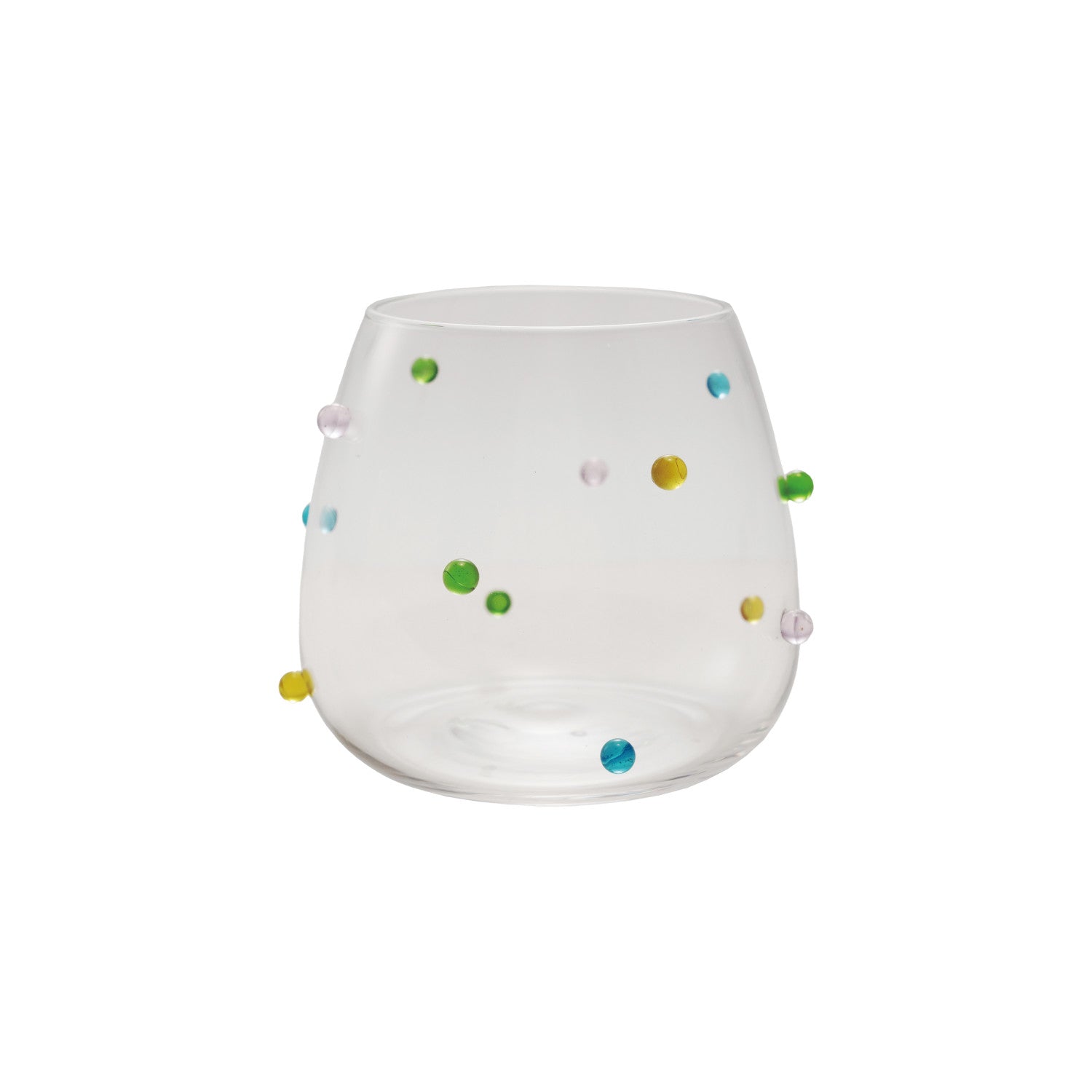 4" Round Glass with Raised Multicolor Dots