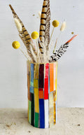 Rainbow Mosaic Vessel / Vase / Candleholder 
