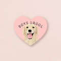 Boys Drool - Golden Retriever Heart Sticker