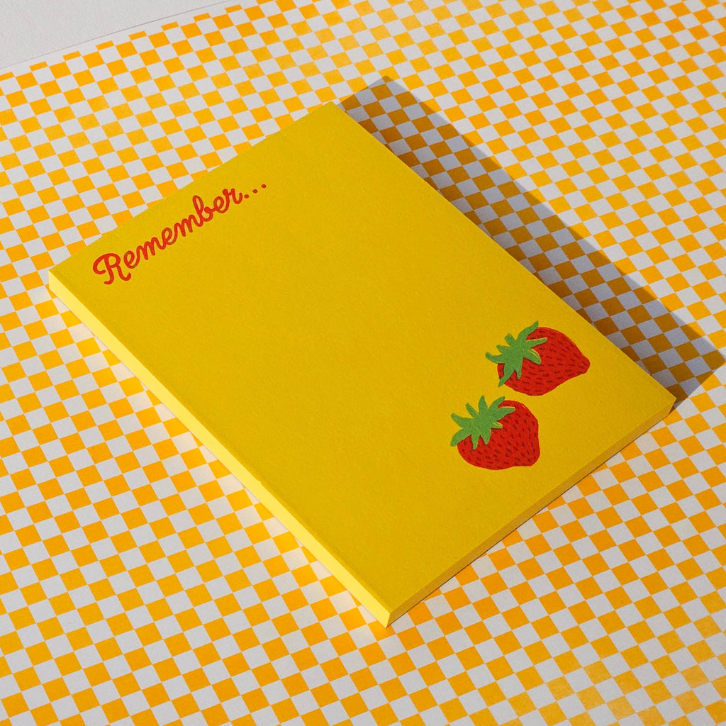 Remember Strawberry - Risograph A2 Notepad