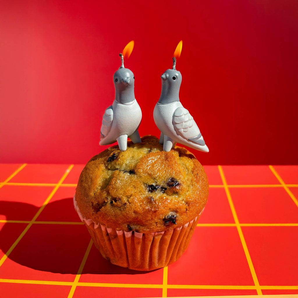 FLOCK PARTY Pigeon Candles - Set of 4