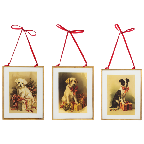Framed Holiday Dog Ornament