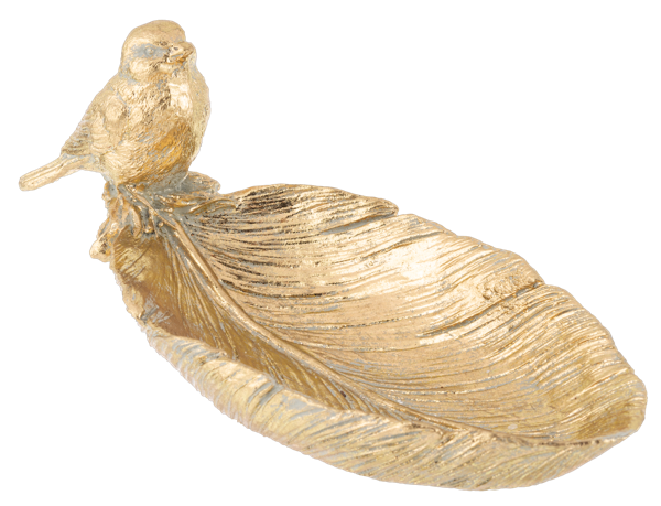 Gold Bird Feather Bowl