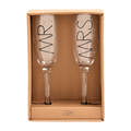 Mud Pie Mr & Mrs Champagne Flutes
